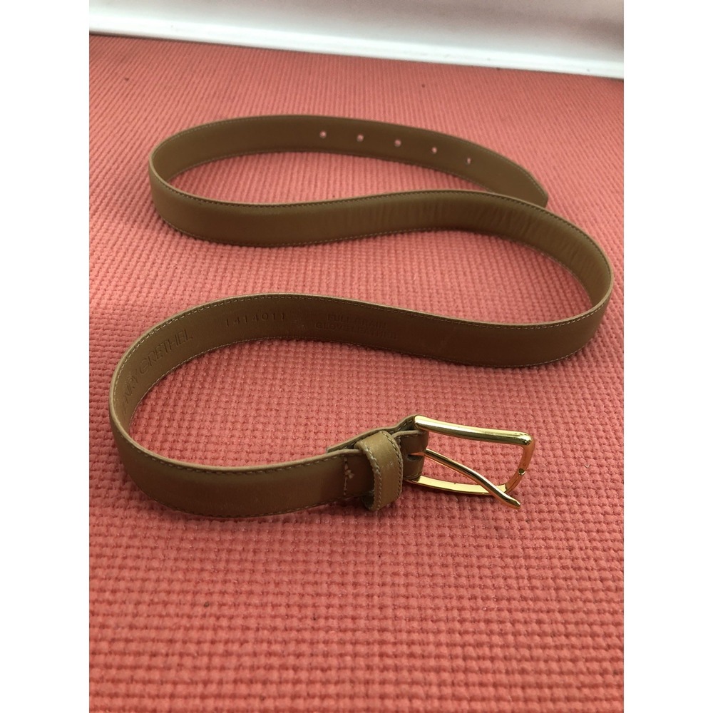 Henry Gretel dress belt men's‎ tan full grain leather glove soft Brass